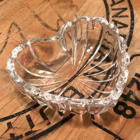Vintage Glass Heart Bowl